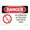 Signmission OSHA Danger, No Smoking In Trailers And Dock Area, 14in X 10in Aluminum, 10" W, 14" L, Landscape OS-DS-A-1014-L-1472 - alternate 1